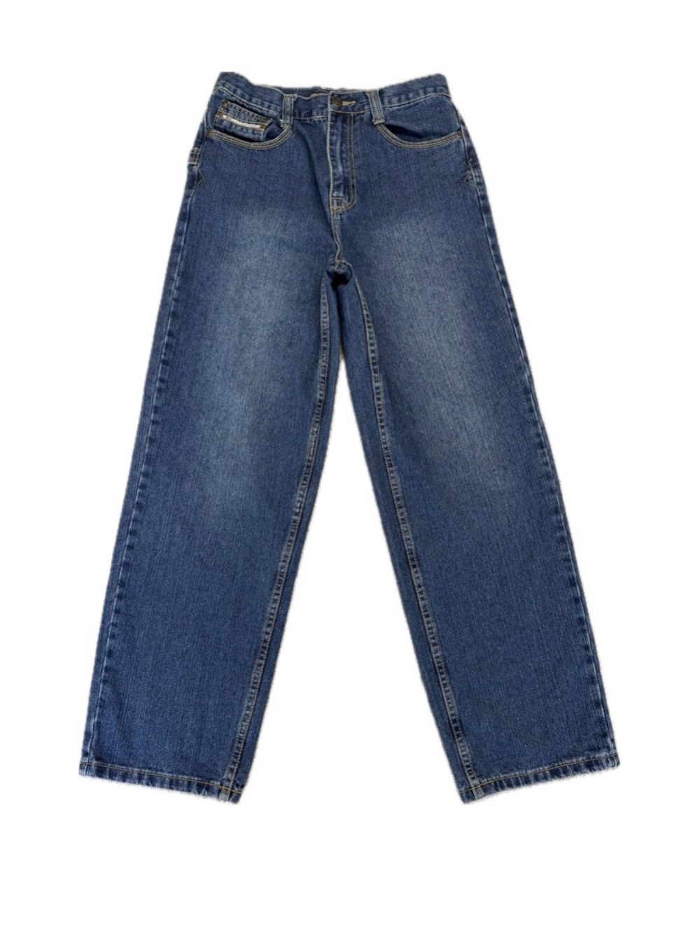 U.S. Polo Assn Boys 18 Baggy Jeans Y2K 2000s Skater Medium Wash Contrast Stitch